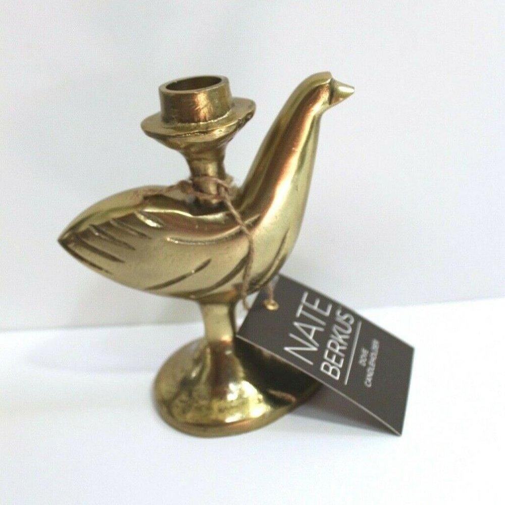 Nate Berkus Gold Tone DoveTaper Candle Holder